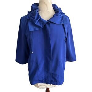St John Women's 3/4 Sleeve Ruffle/Scrunch Neck Jacket Small